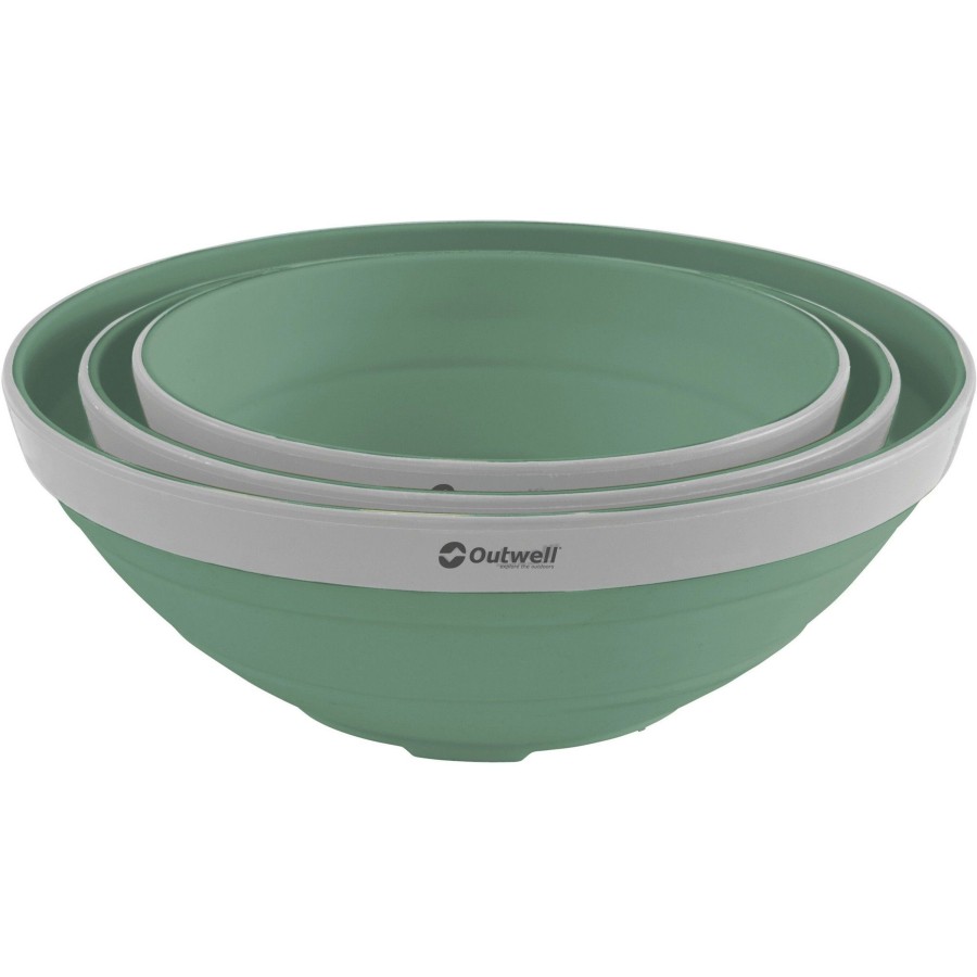 Kampeerartikelen Outwell Schalen | Outwell Collaps Opvouwbare Schalenset 3,5 - 2 - 1,5 Liter Shadow Green