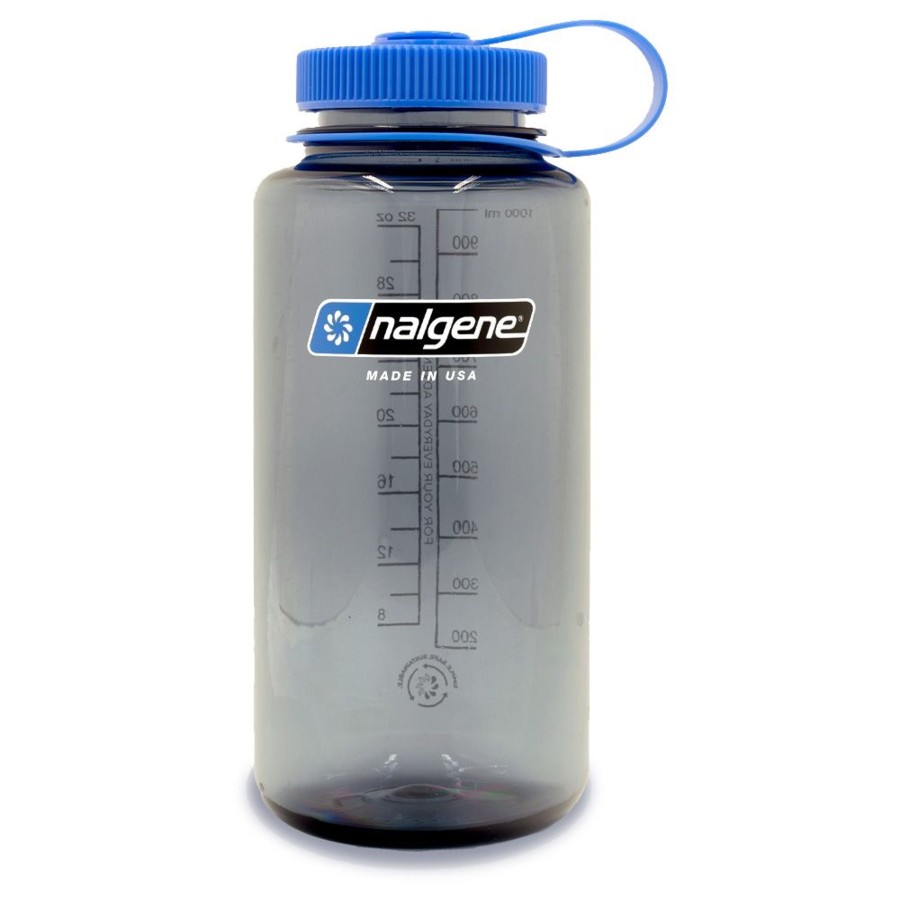 Kampeerartikelen Nalgene Drinkflessen | Nalgene Wide Mouth Sustain Drinkfles 1 Liter Gray