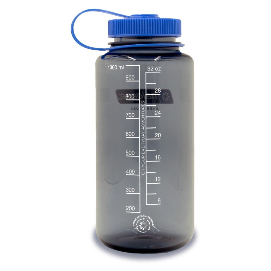 Kampeerartikelen Nalgene Drinkflessen | Nalgene Wide Mouth Sustain Drinkfles 1 Liter Gray