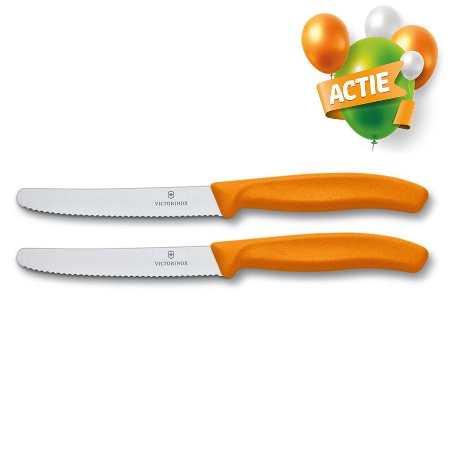 Kampeerartikelen Victorinox Keukengerei | Victorinox Tafelmes Oranje 2 Stuks