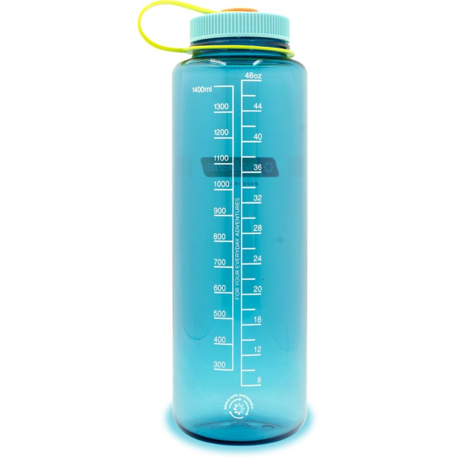 Kampeerartikelen Nalgene Drinkflessen | Nalgene Wide Mouth Sustain Silo Drinkfles 1,4 Liter Cerulean