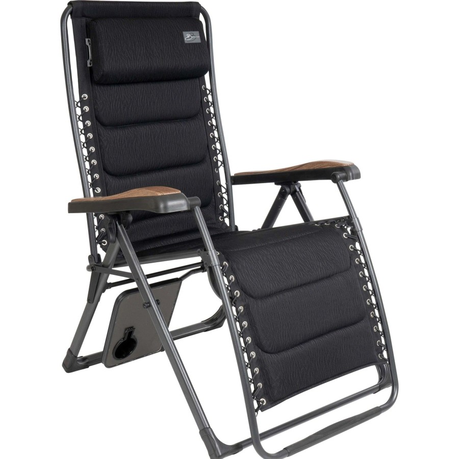 Kampeerartikelen Bardani Relaxstoelen | Bardani Riposo Alu 3D Comfort Relaxstoel Zebra Black