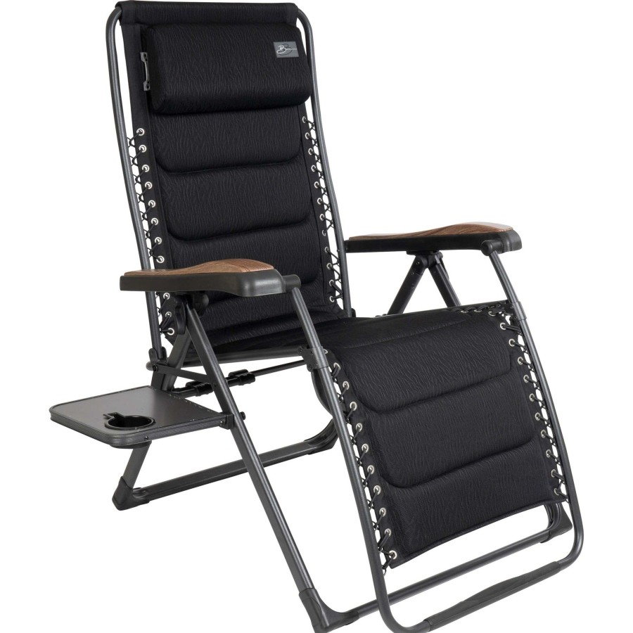 Kampeerartikelen Bardani Relaxstoelen | Bardani Riposo Alu 3D Comfort Relaxstoel Zebra Black