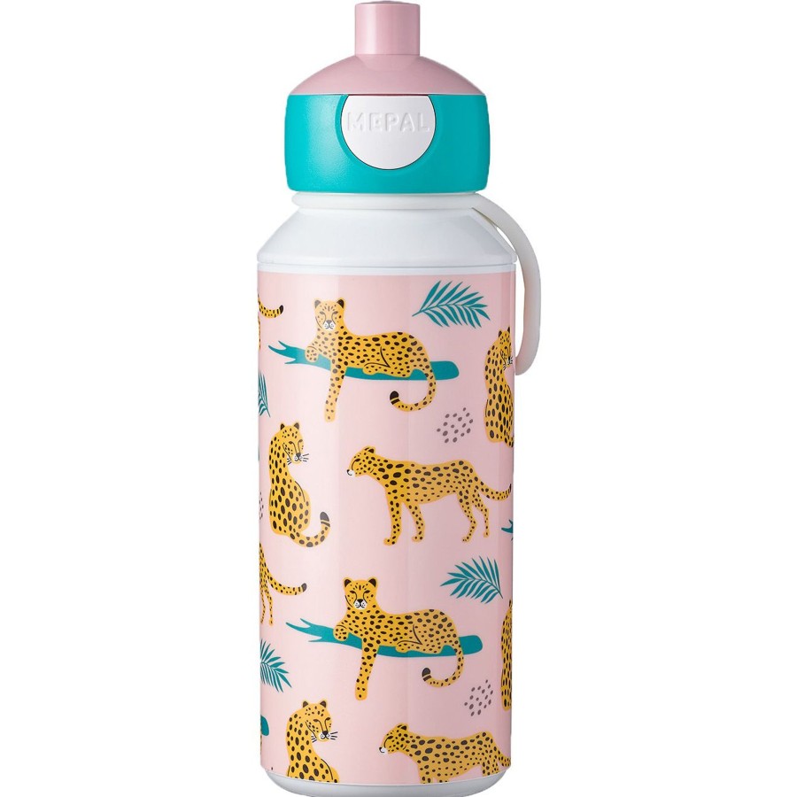 Kampeerartikelen Mepal Lunchboxen & Bekers | Mepal Pop-Up Campus Drinkfles 400 Ml Leopard