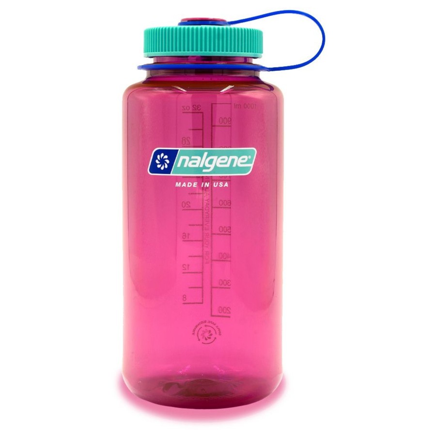 Kampeerartikelen Nalgene Drinkflessen | Nalgene Wide Mouth Sustain Drinkfles 1 Liter Electric Magenta