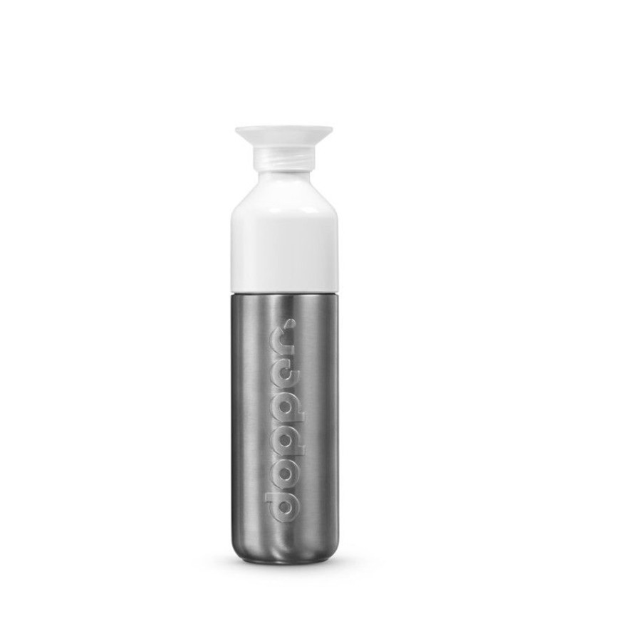 Kampeerartikelen Dopper Drinkflessen | Dopper Steel Drinkfles 450 Ml Solid Steel