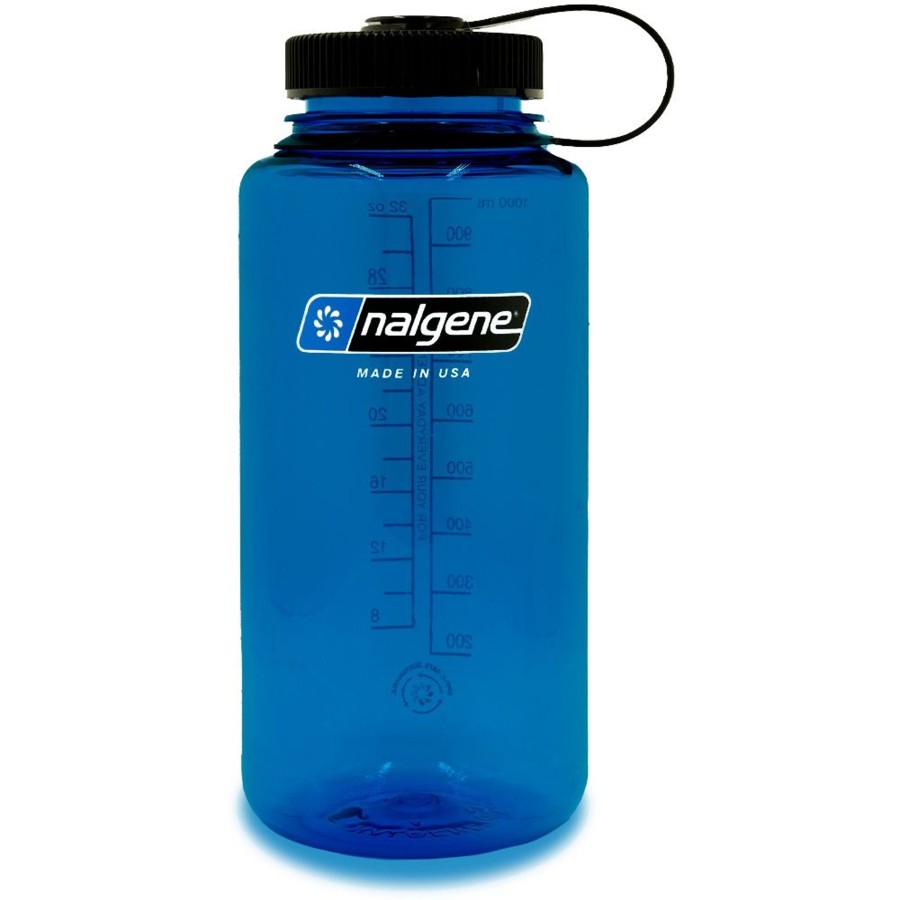 Kampeerartikelen Nalgene Drinkflessen | Nalgene Wide Mouth Sustain Drinkfles 1 Liter Slate Blue