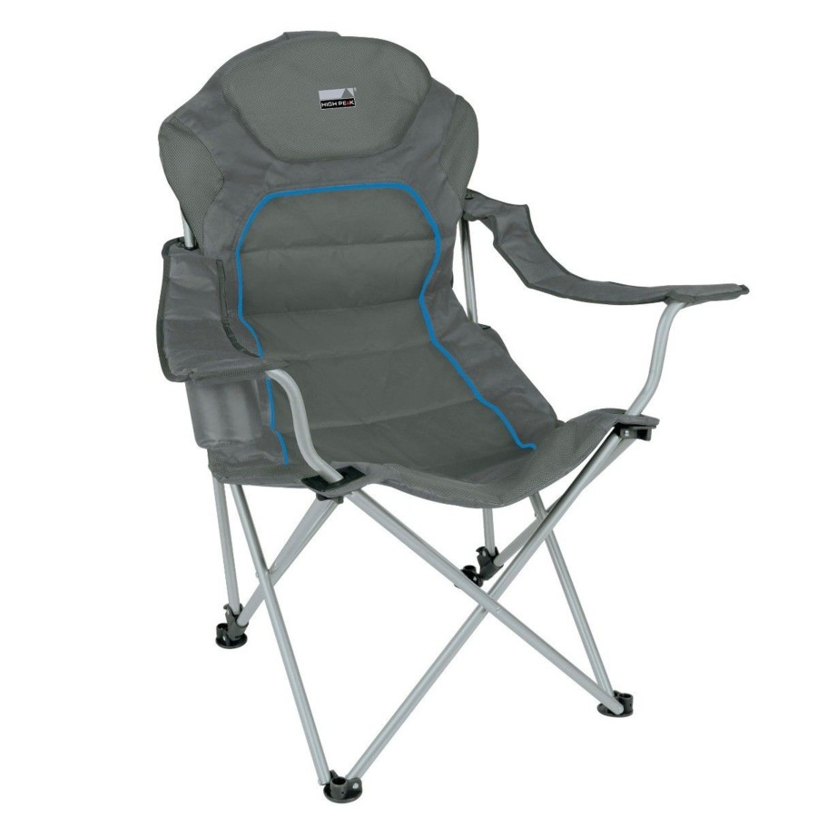 Kampeerartikelen High Peak Campingstoelen | High Peak Alicante Campingstoel Dunkelgrau Blau