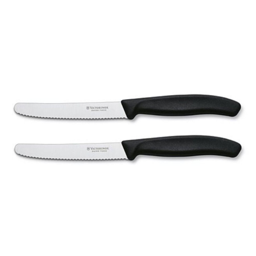 Kampeerartikelen Victorinox Keukengerei | Victorinox Tafelmes Zwart 2 Stuks