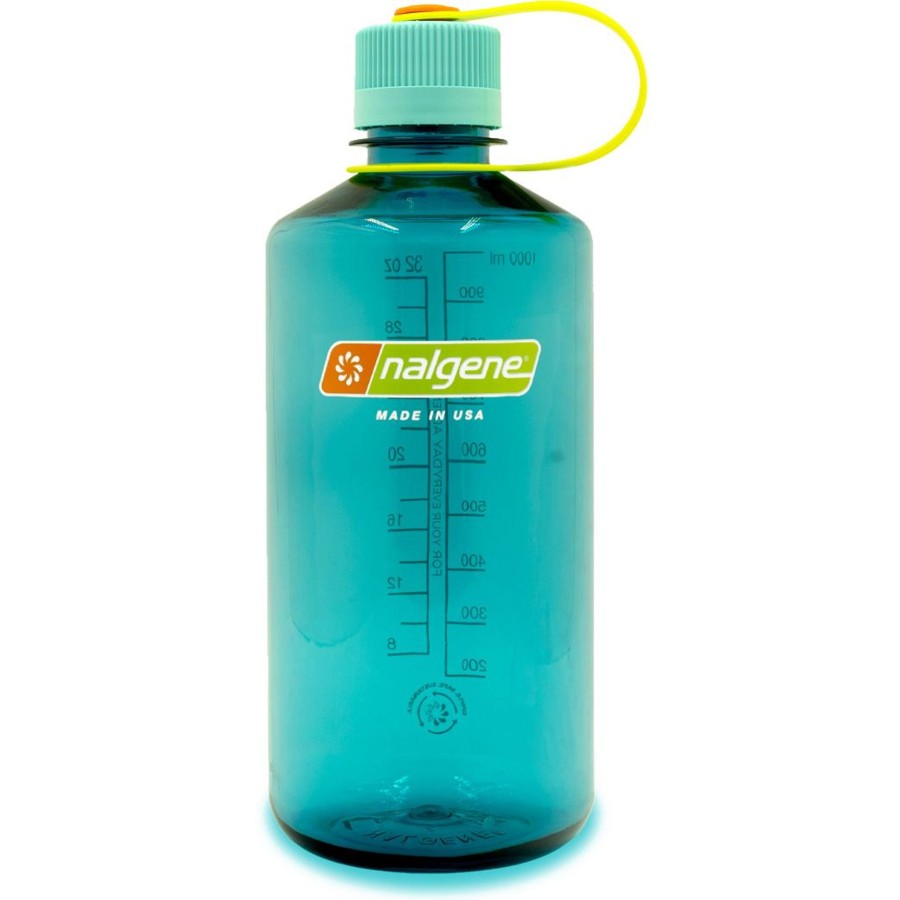 Kampeerartikelen Nalgene Drinkflessen | Nalgene Narrow Mouth Sustain Drinkfles 1 Liter Cerulean