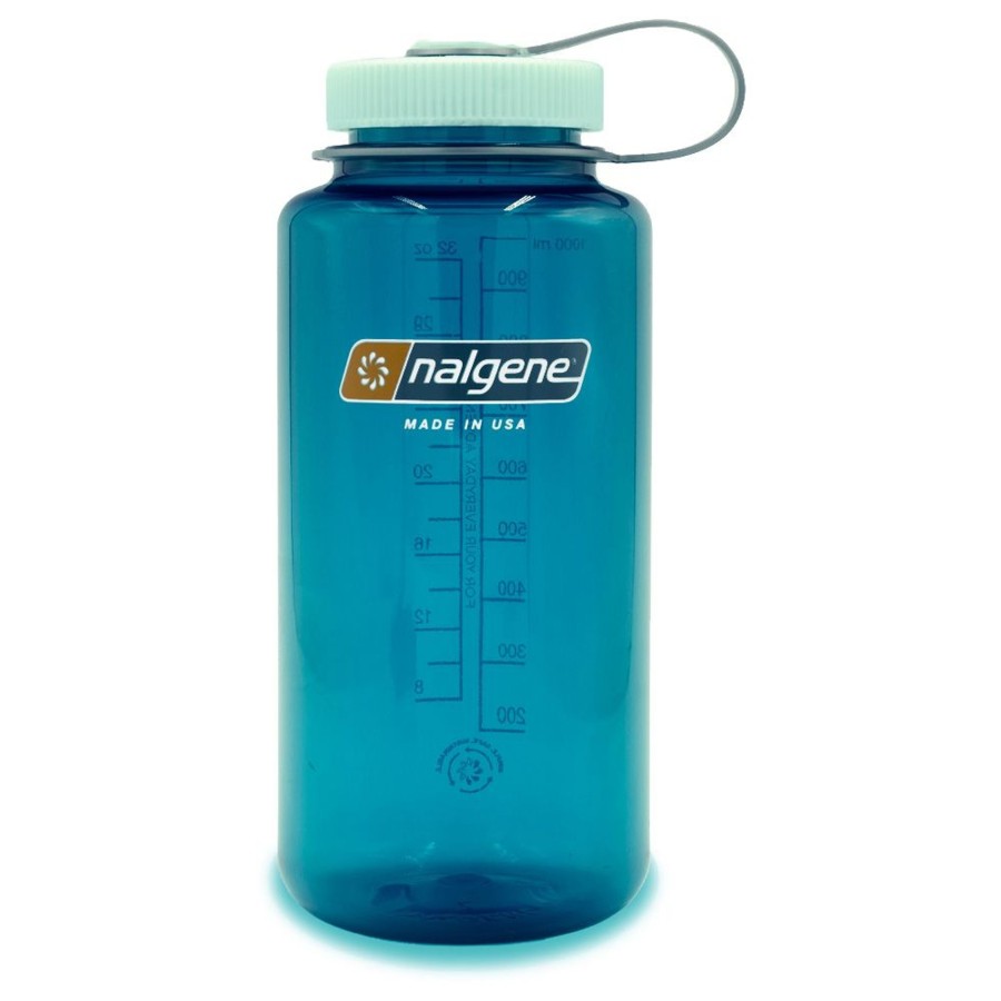 Kampeerartikelen Nalgene Drinkflessen | Nalgene Wide Mouth Sustain Drinkfles 1 Liter Trout Green