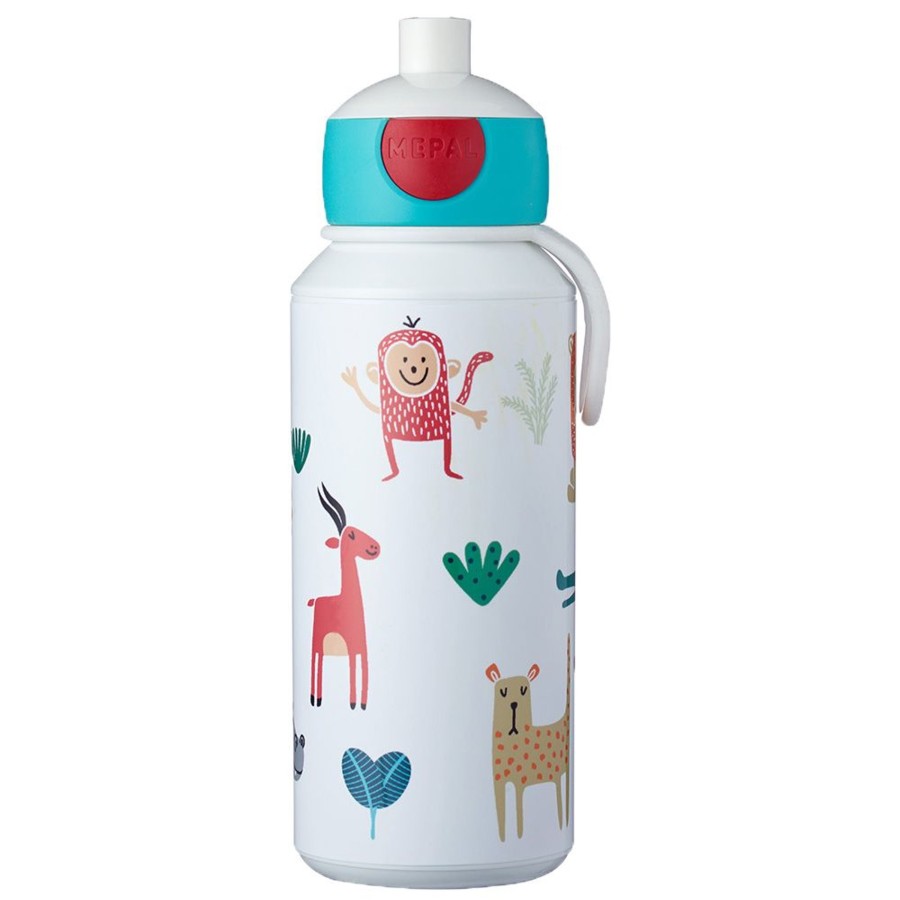 Kampeerartikelen Mepal Lunchboxen & Bekers | Mepal Pop-Up Campus Drinkfles 400 Ml Animal Friends