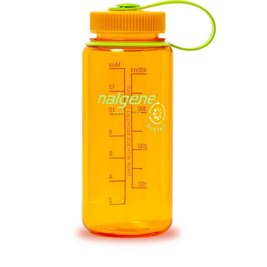 Kampeerartikelen Nalgene Drinkflessen | Nalgene Wide Mouth Sustain Drinkfles 500 Ml Clementine