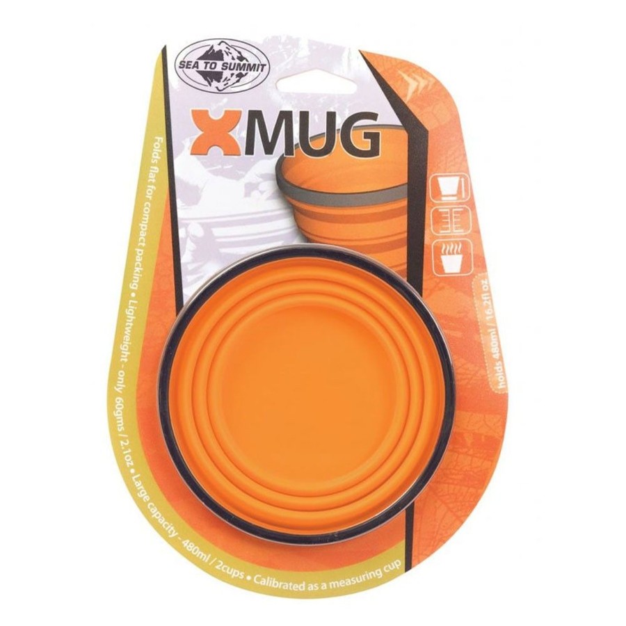 Kampeerartikelen Sea To Summit Glazen & Bekers | Sea To Summit X-Mug Opvouwbare Beker Orange