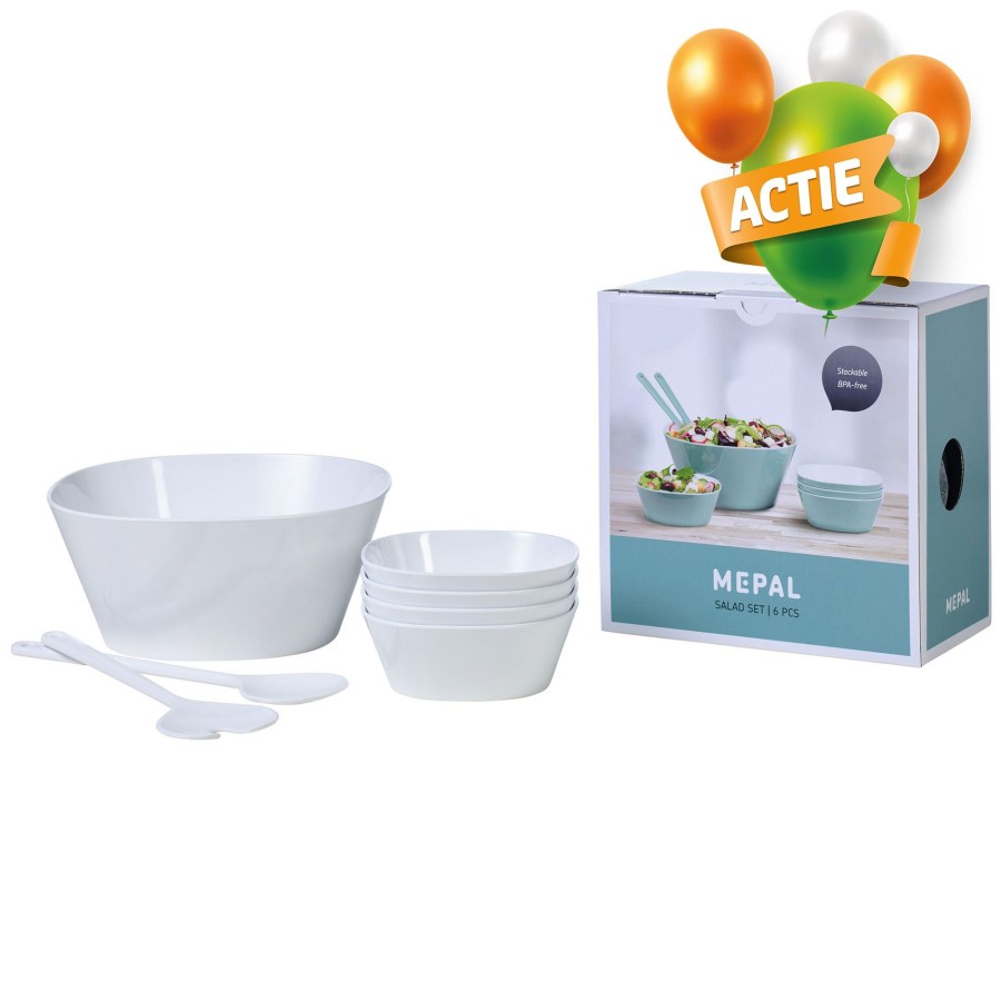 Kampeerartikelen Mepal Schalen | Mepal Conix Giftset Salade Wit 6-Delig