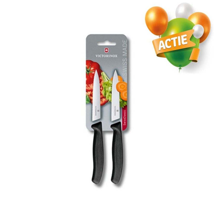 Kampeerartikelen Victorinox Keukengerei | Victorinox Office/Groentemes Zwart 2 Stuks