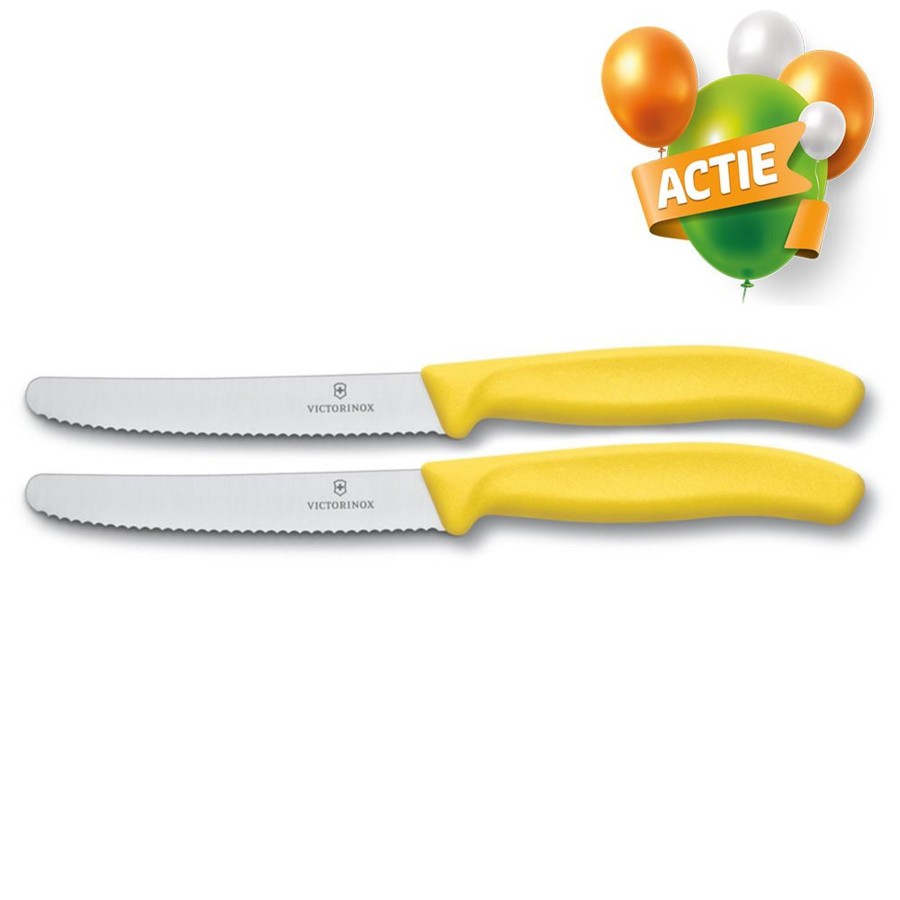 Kampeerartikelen Victorinox Keukengerei | Victorinox Tafelmes Geel 2 Stuks