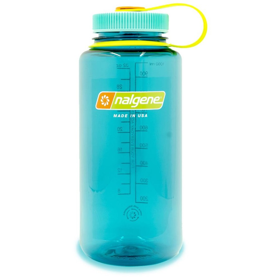 Kampeerartikelen Nalgene Drinkflessen | Nalgene Wide Mouth Sustain Drinkfles 1 Liter Cerulean