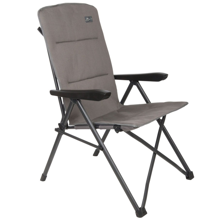 Kampeerartikelen Bardani Campingstoelen | Bardani Monschau 3D Comfort Campingstoel Platina Grey