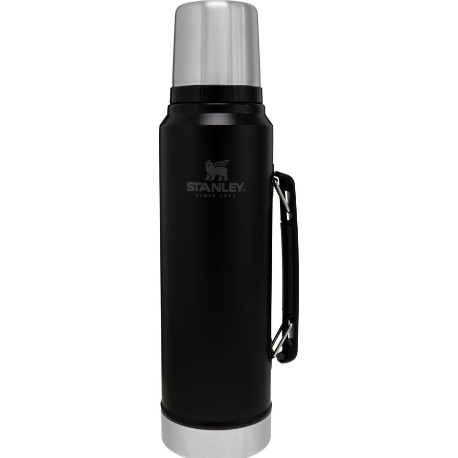 Kampeerartikelen Stanley PMI Drinkflessen | Stanley Pmi The Legendary Classic Thermosfles 1 Liter Matte Black Pebble