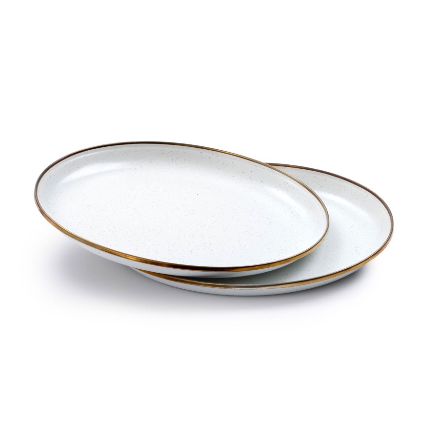 Kampeerartikelen Barebones Servies | Barebones Emaille Plat Bord O 280 Mm Eggshell 2-Pack