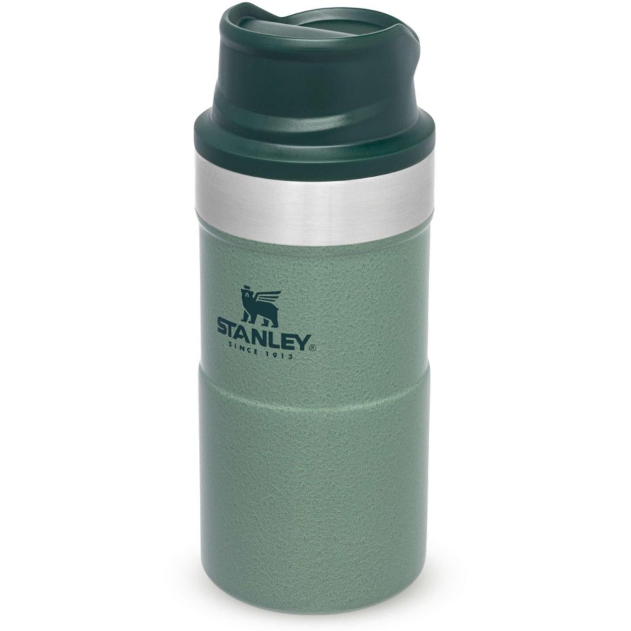 Kampeerartikelen Stanley PMI Drinkflessen | Stanley Pmi Classic Trigger-Action Thermosbeker 250 Ml Hammertone Green