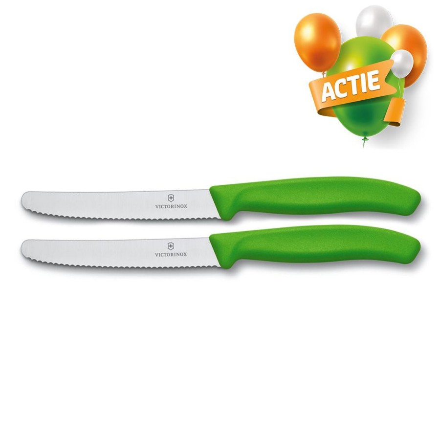 Kampeerartikelen Victorinox Keukengerei | Victorinox Tafelmes Groen 2 Stuks