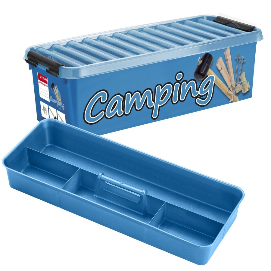 Kampeerartikelen Sunware Opbergboxen & Kratten | Sunware Q-Line Camping Opbergbox 9,5 Liter Blauw