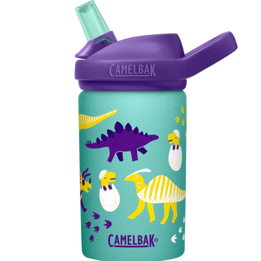 Kampeerartikelen CamelBak Drinkflessen | Camelbak Eddy+ Kids Rvs Drinkfles 400 Ml Hatching Dinos