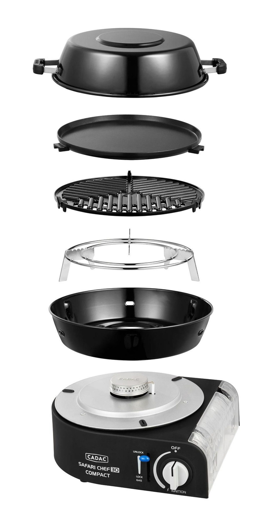 Kampeerartikelen Cadac Skottelbraais | Cadac Safari Chef 30 Compact Gasbarbecue