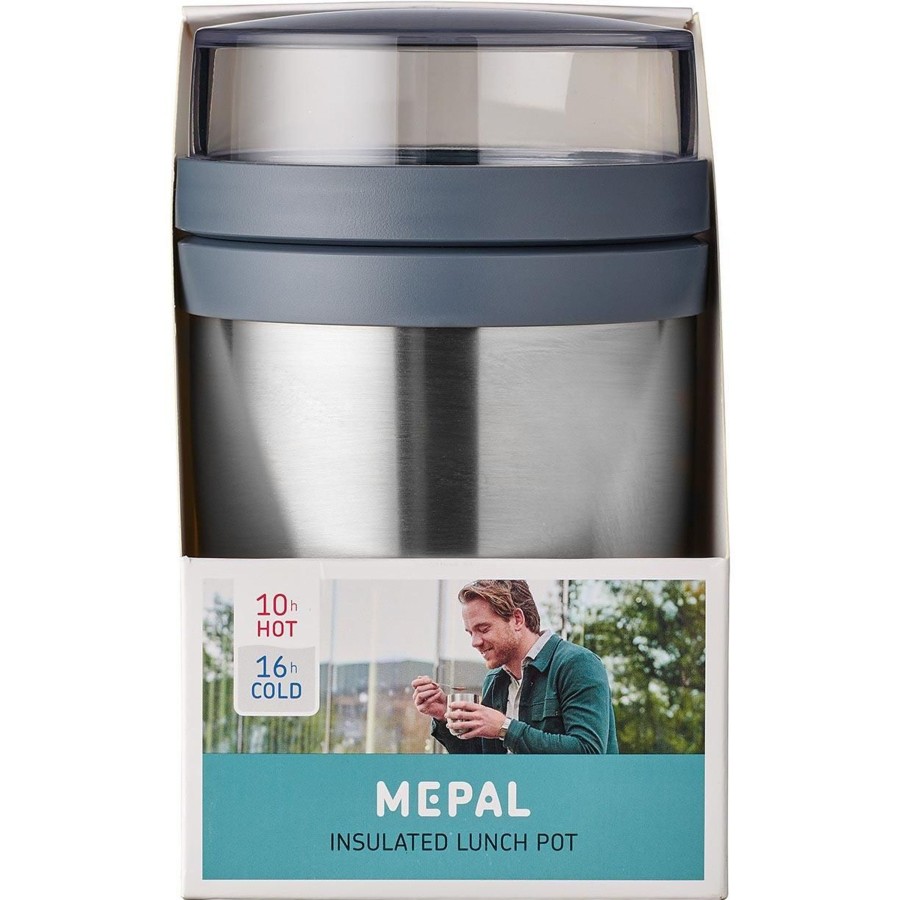 Kampeerartikelen Mepal Lunchboxen & Bekers | Mepal Ellipse Isoleer Lunchpot 700 Ml Natural Brushed