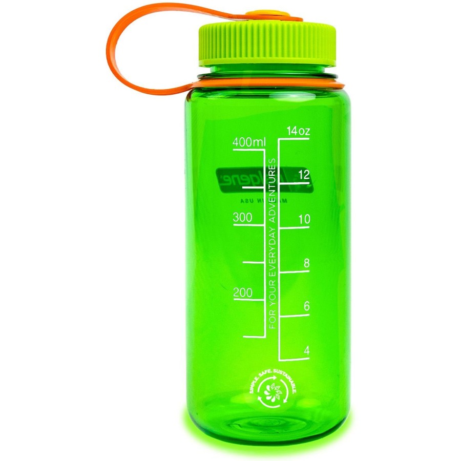 Kampeerartikelen Nalgene Drinkflessen | Nalgene Wide Mouth Sustain Drinkfles 500 Ml Melon Ball