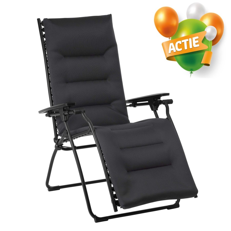 Kampeerartikelen Lafuma Relaxstoelen | Lafuma Evolution Aircomfort Relaxstoel Acier