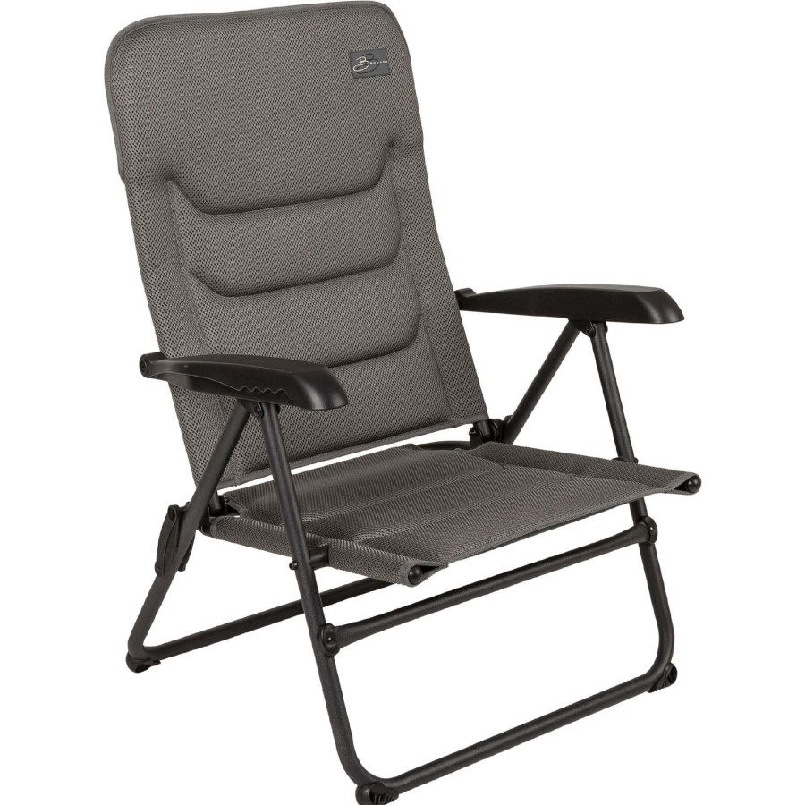 Kampeerartikelen Bardani Campingstoelen | Bardani Toscane 3D Comfort Campingstoel Platina Grey