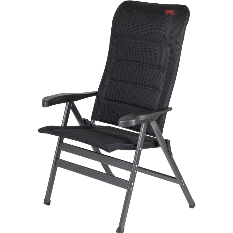 Kampeerartikelen Crespo Campingstoelen | Crespo Ap-238 Air-Deluxe Xl Campingstoel Zwart