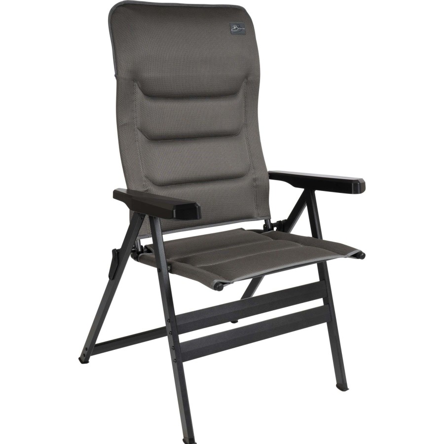 Kampeerartikelen Bardani Campingstoelen | Bardani Bernardo Xl 3D Comfort Campingstoel Platina Grey