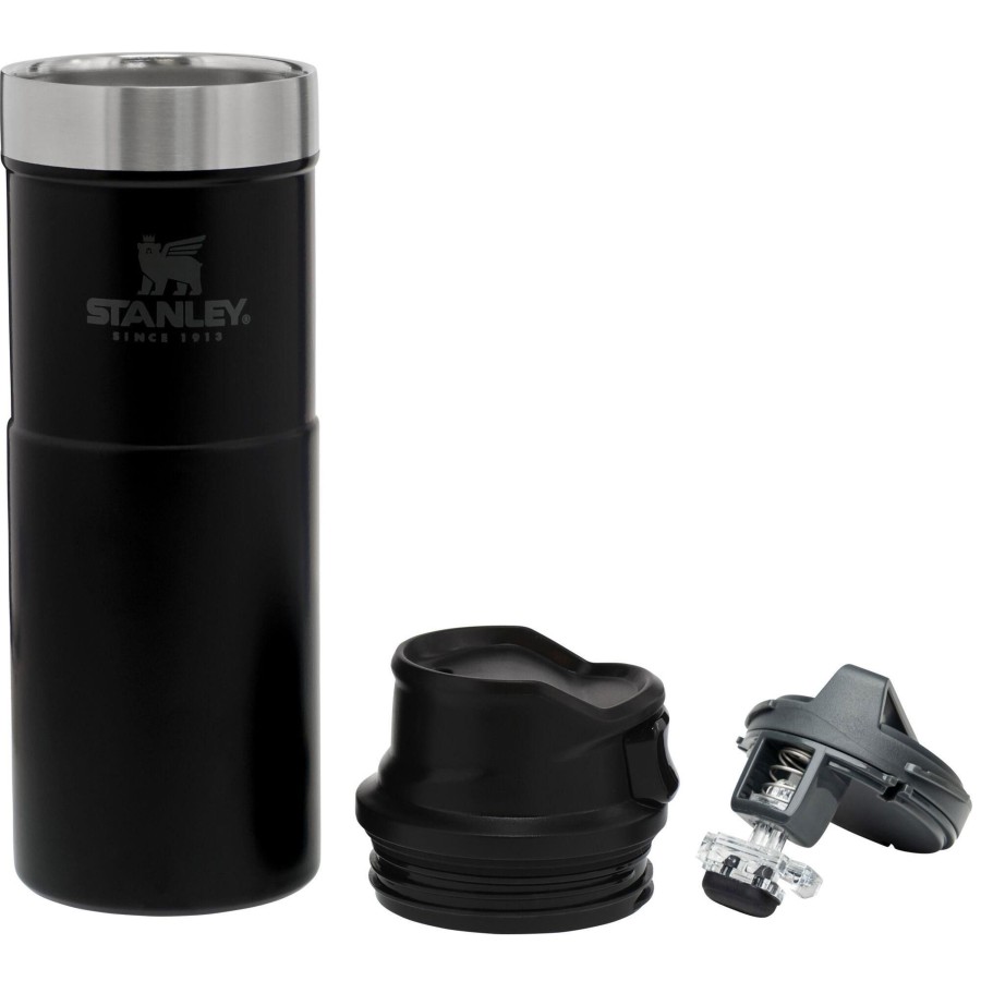 Kampeerartikelen Stanley PMI Drinkflessen | Stanley Pmi Classic Trigger-Action Thermosbeker 470 Ml Matte Black Pebble