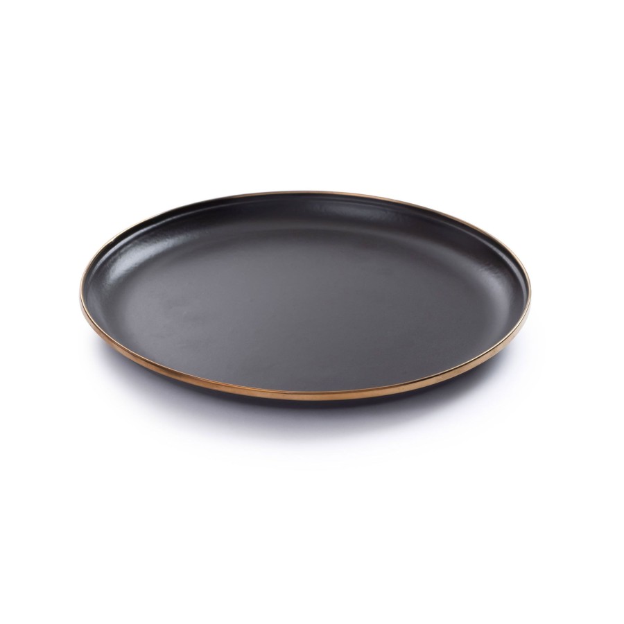 Kampeerartikelen Barebones Servies | Barebones Emaille Plat Bord O 280 Mm Charcoal 2-Pack