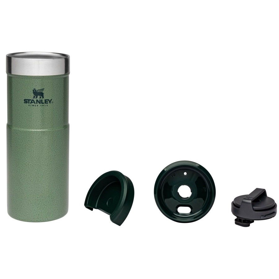 Kampeerartikelen Stanley PMI Drinkflessen | Stanley Pmi The Neverleak Travel Thermosbeker 470 Ml Hammertone Green